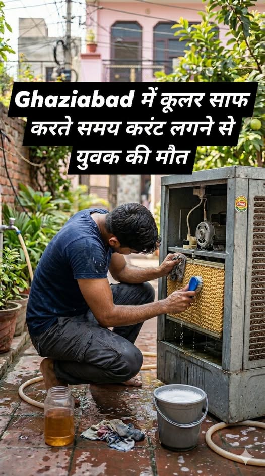 गाजियाबाद में कूलर साफ करते समय करंट लगने से युवक की मौत